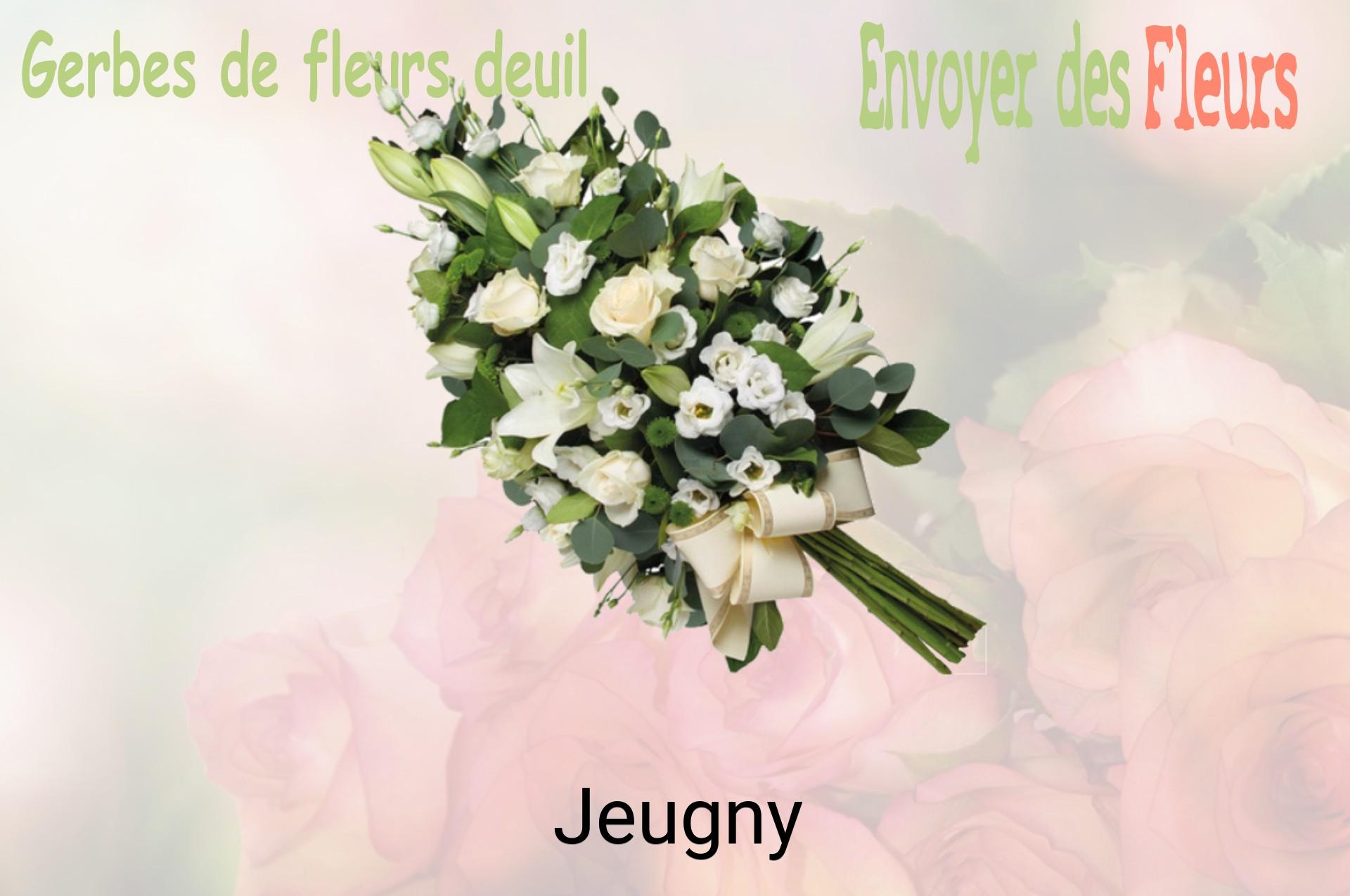 Gerbe de fleurs de deuil livrée à Jeugny